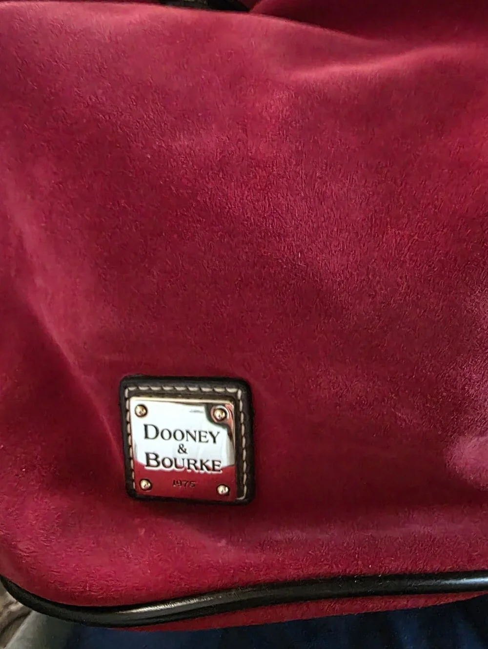 NWT Dooney & Bourke cherry red suede feed bag purse RARE! BNNU